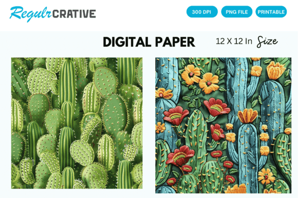 Cactus Embroidery for Festive Seasonal Projects