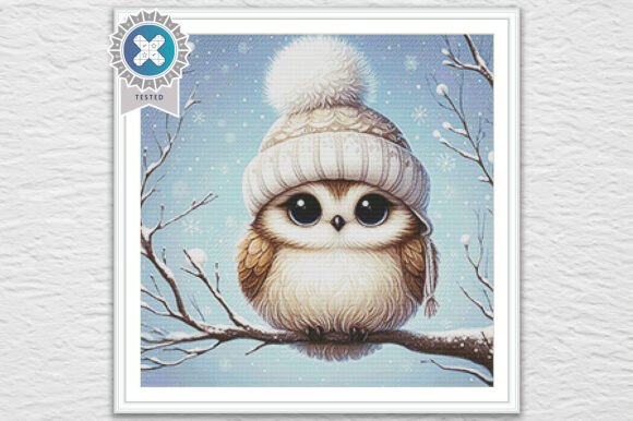 Charming Cute Owl Winter Cross Stitch Pattern