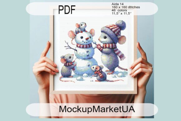 Charming Сute Winter Mouse Cross Stitch Patterns