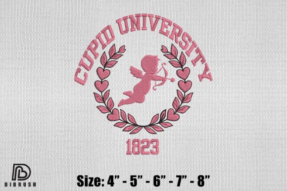 Cupid University Valentine: A Romantic Embroidery Delight