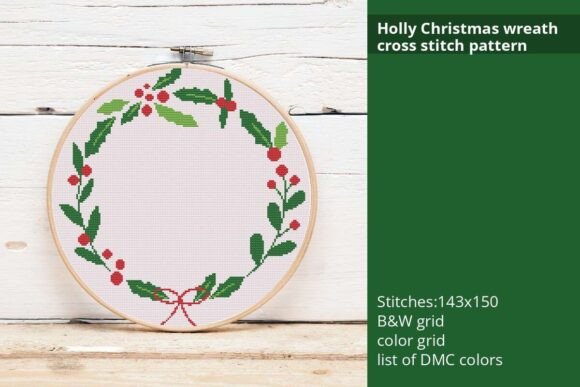 Holly Christmas Wreath Cross Stitch Review