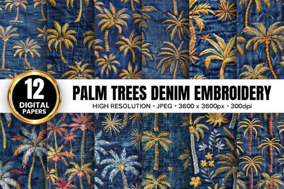 Palm Trees Embroidery for Chic Sweatshirts