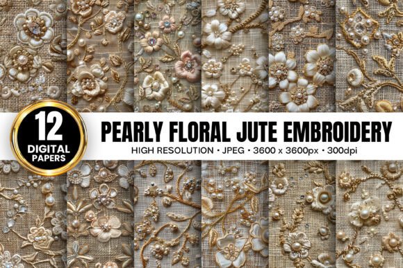 Pearly Jute Floral Embroidery for Seasonal Charm