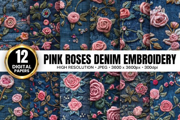 Pink Roses Embroidery for Chic Sweatshirts