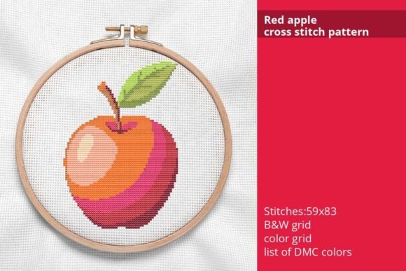 Red Apple Cross Stitch: A Versatile Design
