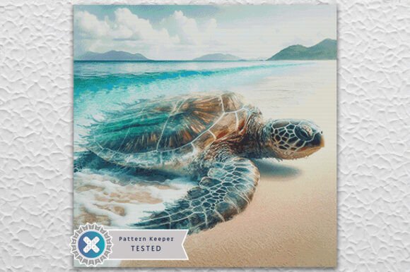 Sea Turtle Cross Stitch Pattern for Holiday Gifts
