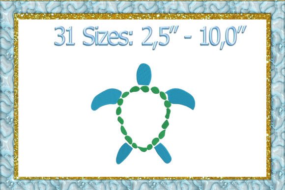 Turtle Monogram Frame: A Charming Embroidery Design