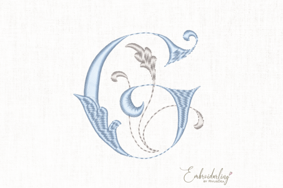 Vintage Floral G: A Charming Embroidery Design